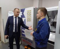 Торжественное открытие учебно-производственной мастерской станков с программным управлением токарной группы системы GSK, состоялось на базе филиала  КСТМиА УО РИПО